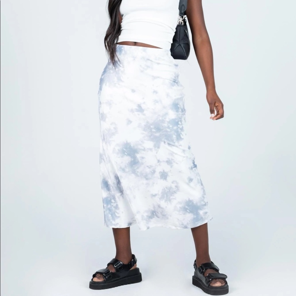 PRINCESS POLLY EDOLA MIDI SKIRT BLUE NWOT